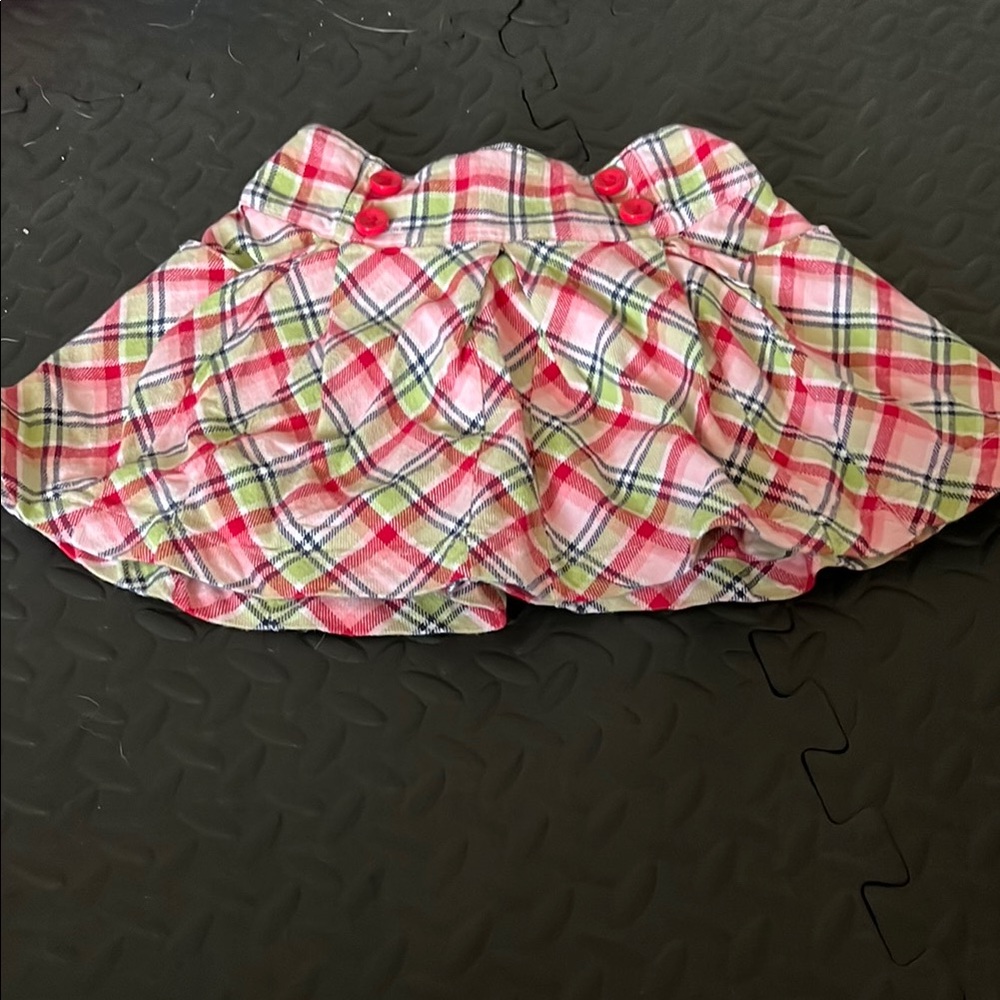 Gymboree Pink and Green Plaid Skirt